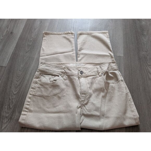 Chicos Platinum Beige Crop Pants Size 0.5 Mid-Rise Stretch Denim Womens - Picture 2 of 5
